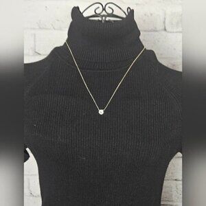 PAVOI 14K Gold Plated CZ Solitaire Necklace Minimalist Jewelry